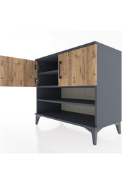 Hyperion Şifonyer 3 Raflı 2 Kapaklı 88x44x80 Antrasit-Çam