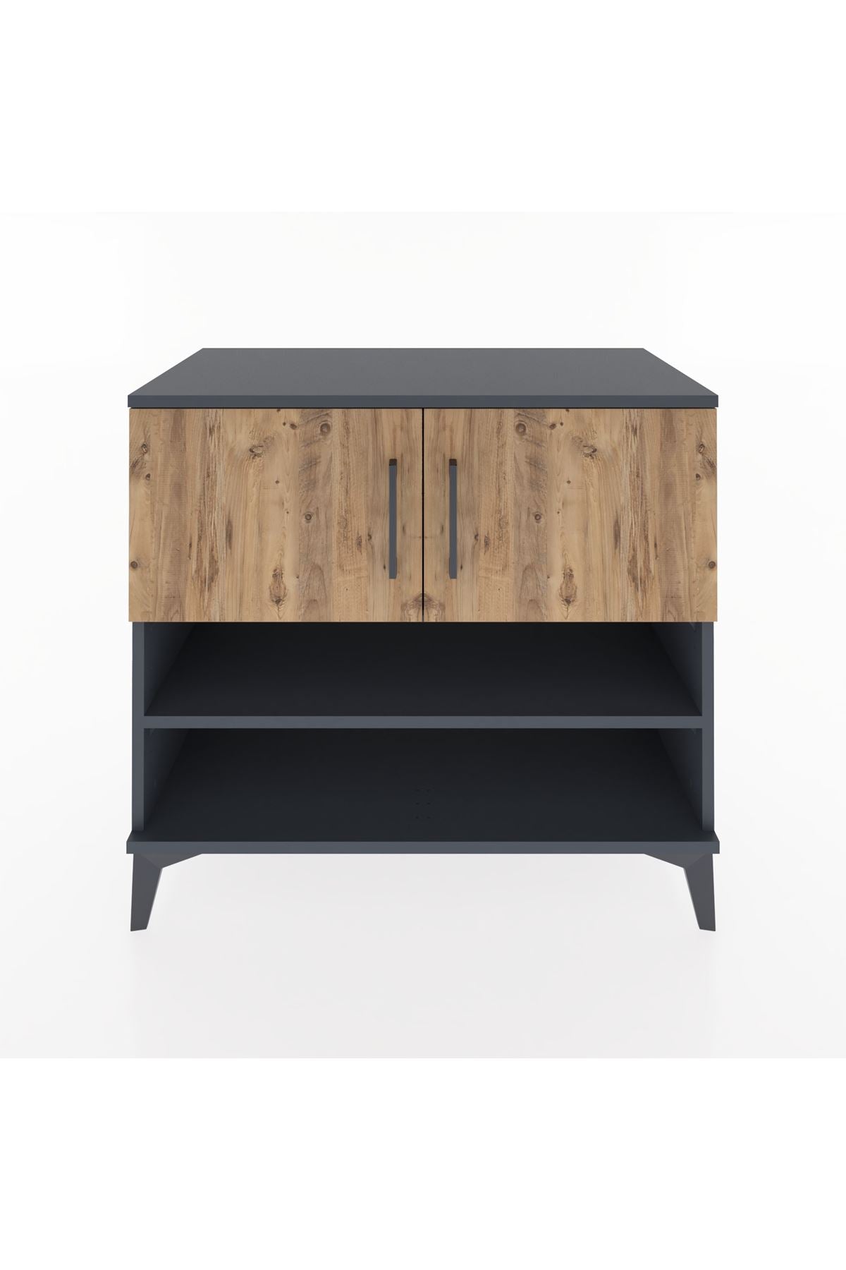 Hyperion Şifonyer 2 Raflı 2 Kapaklı 88x44x80 Antrasit-Çam