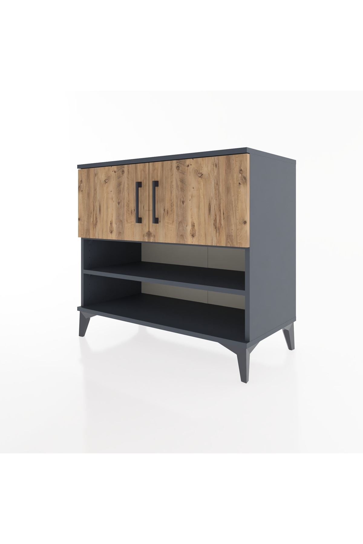 Hyperion Şifonyer 2 Raflı 2 Kapaklı 88x44x80 Antrasit-Çam