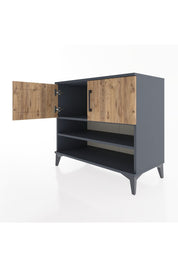 Hyperion Şifonyer 2 Raflı 2 Kapaklı 88x44x80 Antrasit-Çam