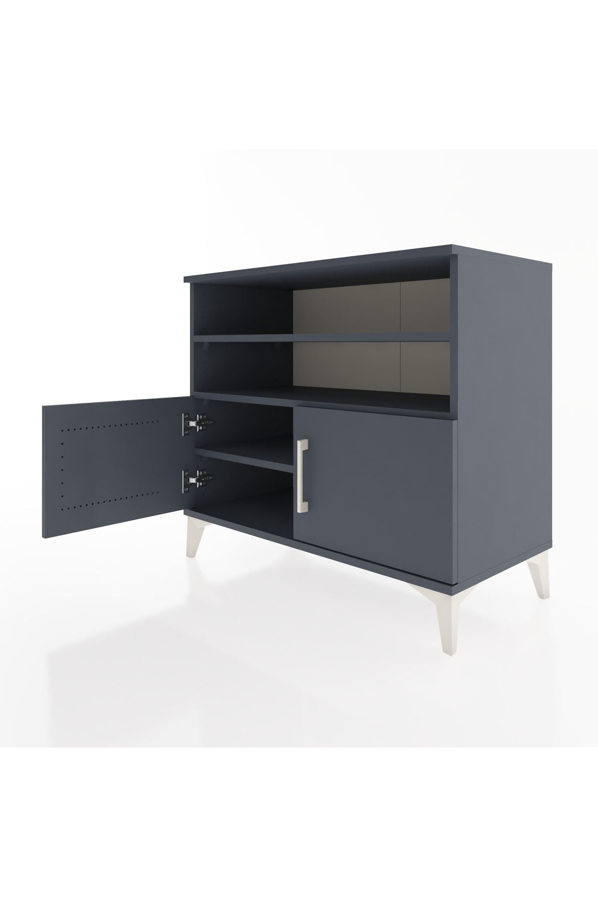 Hyperion Şifonyer 3 Raflı 2 Kapaklı 88x44x80 Antrasit-Antrasit