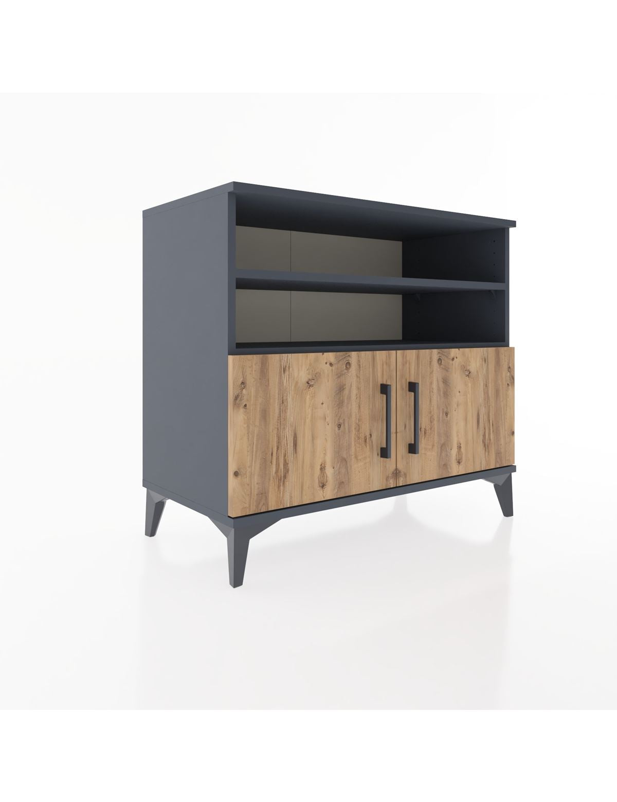 Hyperion Şifonyer 3 Raflı 2 Kapaklı 88x44x80 Antrasit-Çam