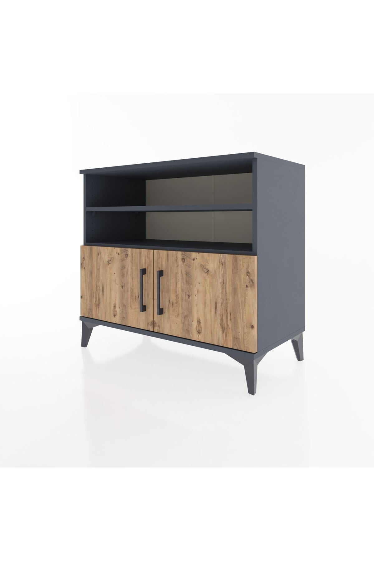 Hyperion Şifonyer 3 Raflı 2 Kapaklı 88x44x80 Antrasit-Çam