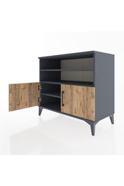 Hyperion Şifonyer 3 Raflı 2 Kapaklı 88x44x80 Antrasit-Çam