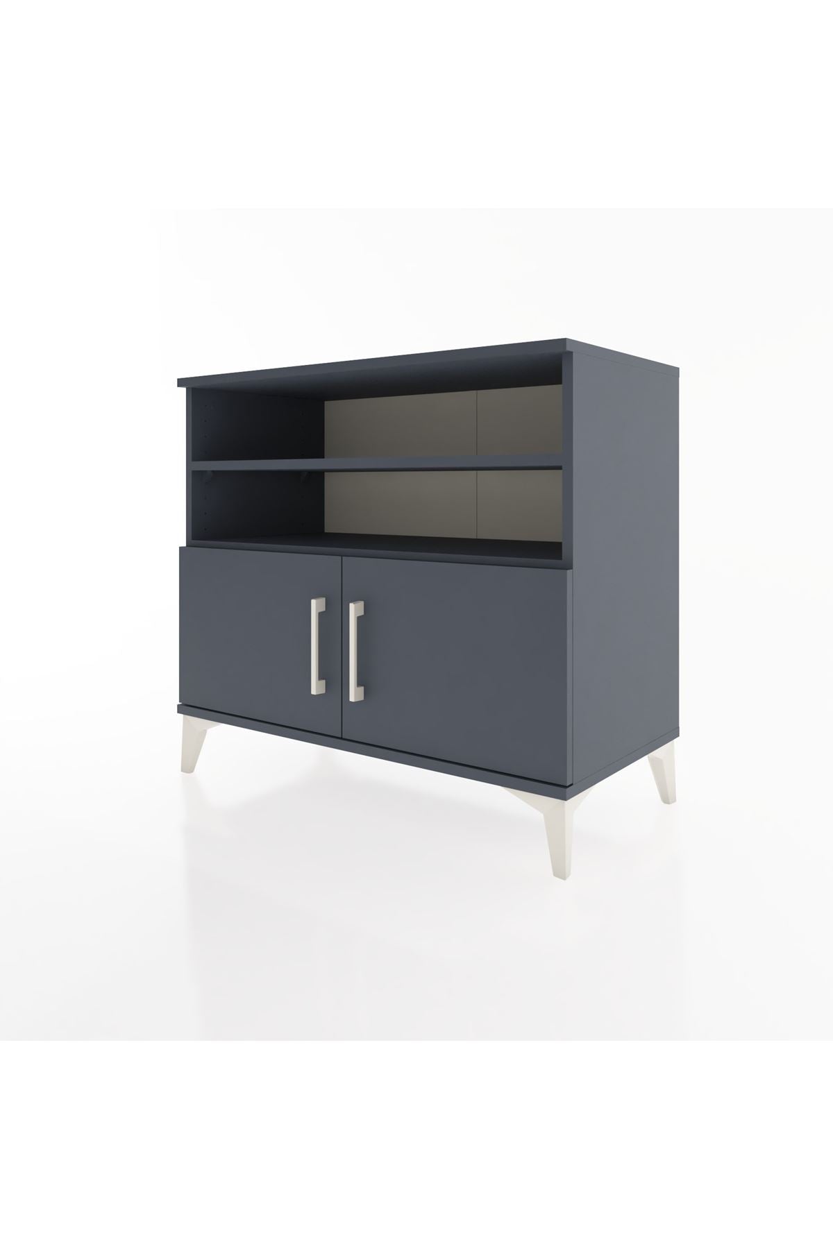 Hyperion Şifonyer 2 Raflı 2 Kapaklı 88x44x80 Antrasit-Antrasit