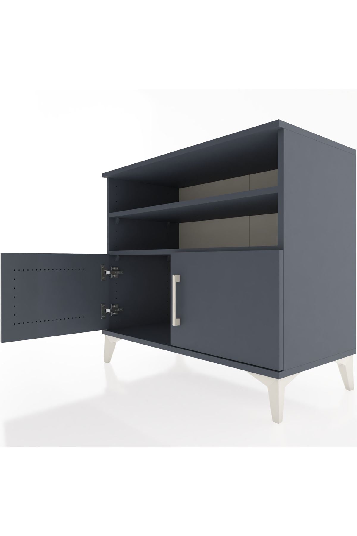 Hyperion Şifonyer 2 Raflı 2 Kapaklı 88x44x80 Antrasit-Antrasit