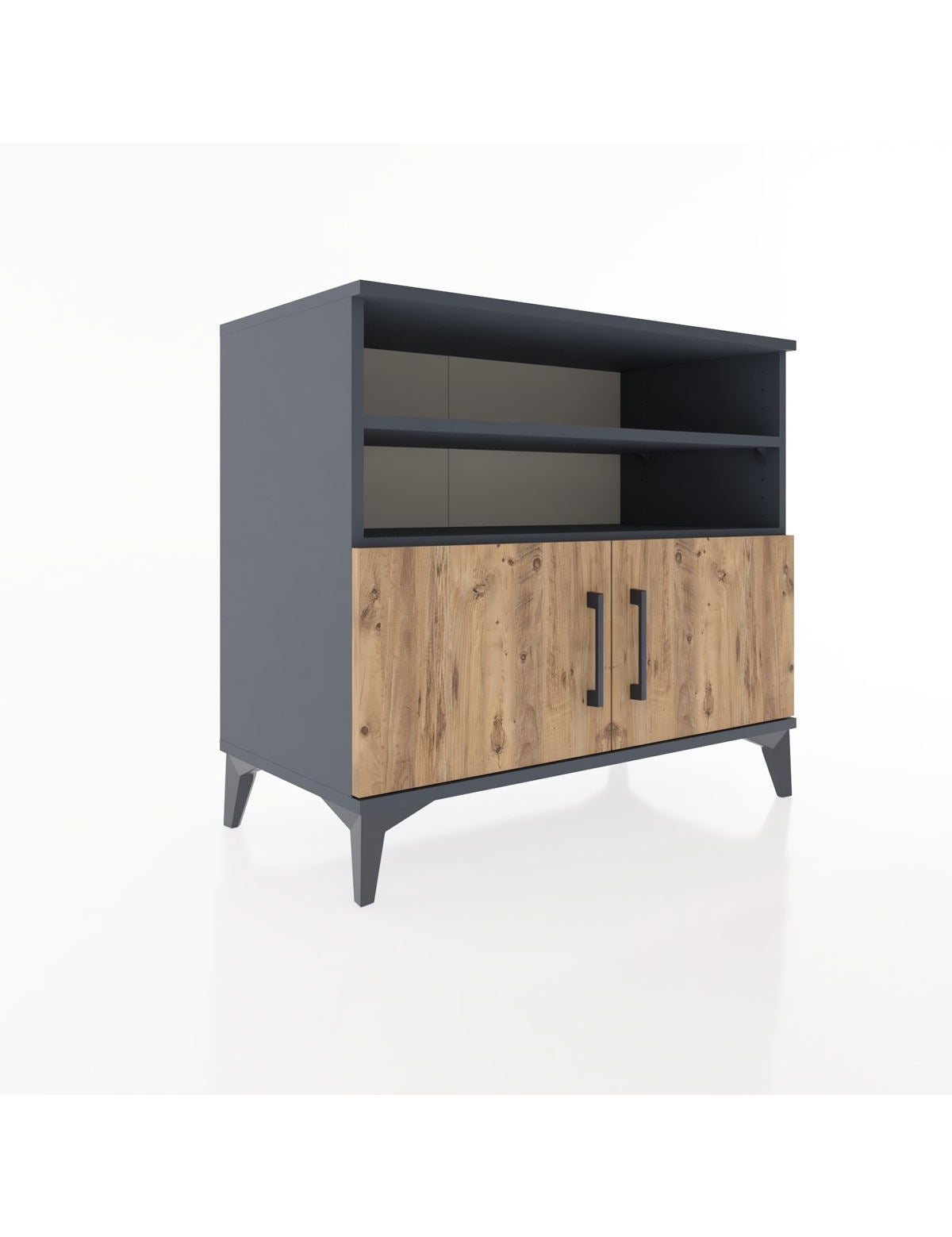 Hyperion Şifonyer 2 Raflı 2 Kapaklı 88x44x80 Antrasit-Çam