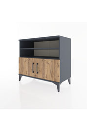 Hyperion Şifonyer 2 Raflı 2 Kapaklı 88x44x80 Antrasit-Çam