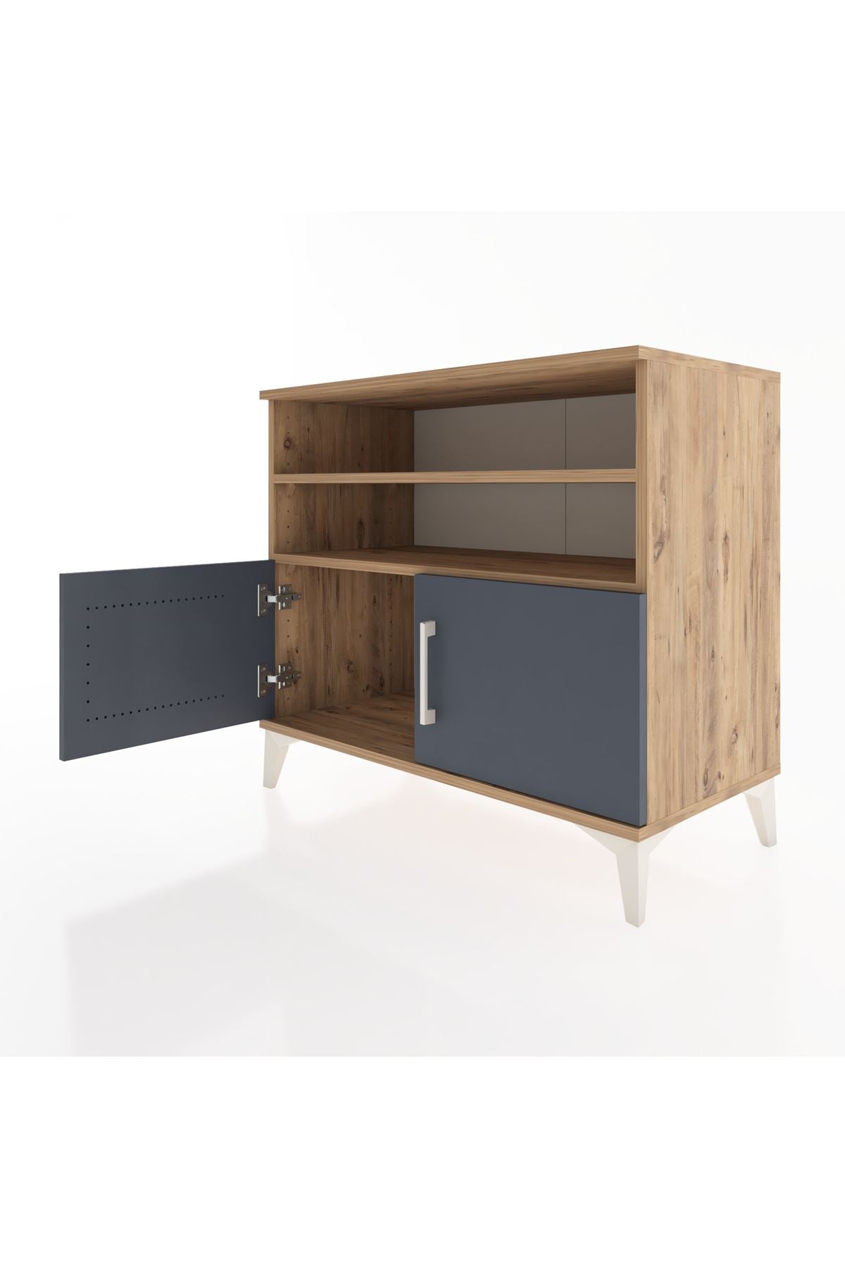 Hyperion Şifonyer 2 Raflı 2 Kapaklı 88x44x80 Çam-Antrasit