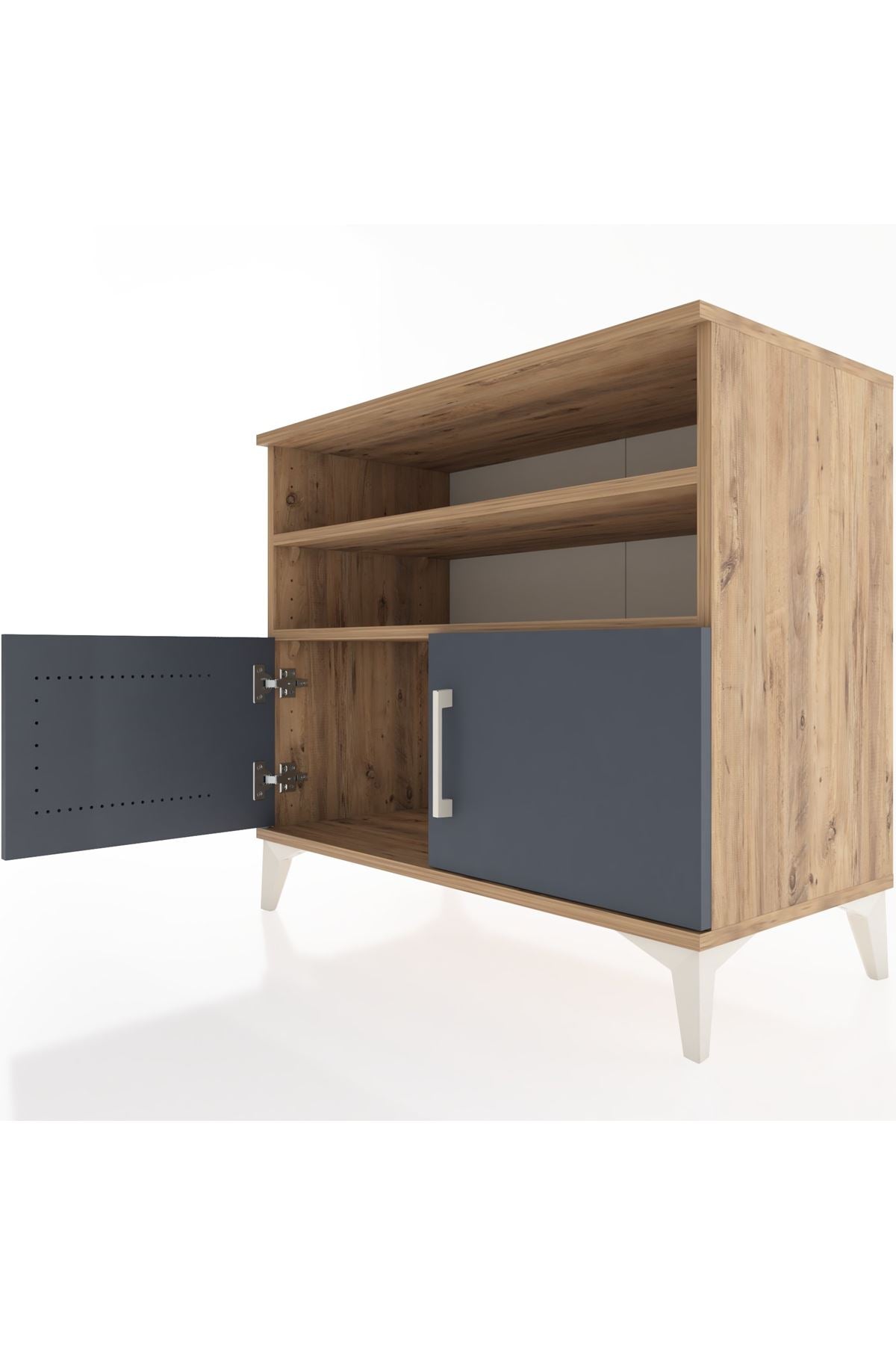 Hyperion Şifonyer 2 Raflı 2 Kapaklı 88x44x80 Çam-Antrasit