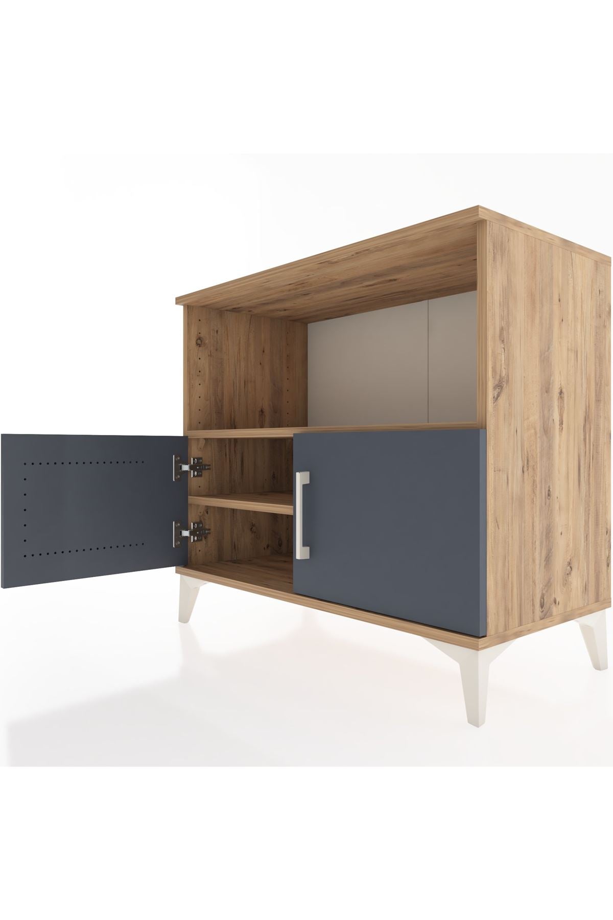 Hyperion Şifonyer 2 Raflı 2 Kapaklı 88x44x80 Çam-Antrasit