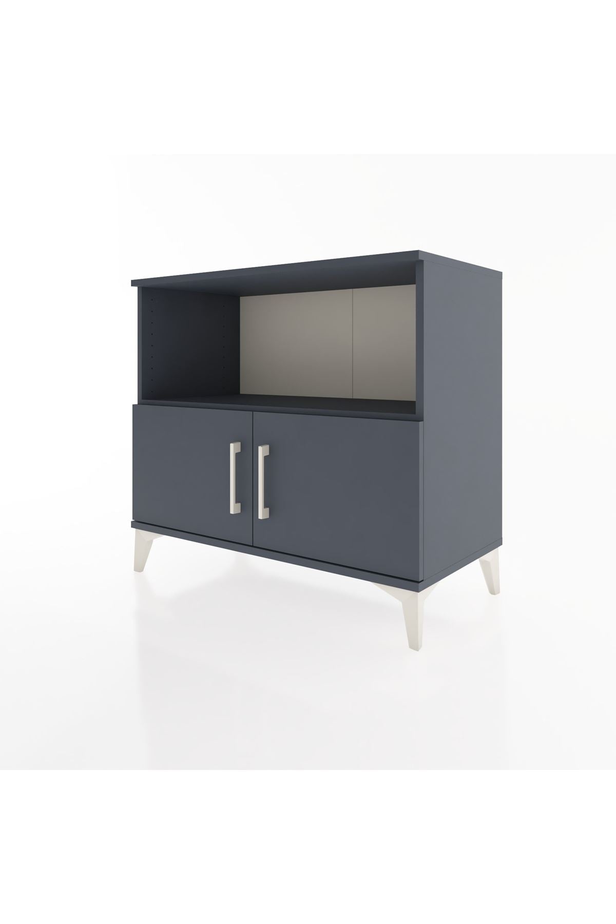 Hyperion Şifonyer Tek Raflı 2 Kapaklı 88x44x80 Antrasit-Antrasit