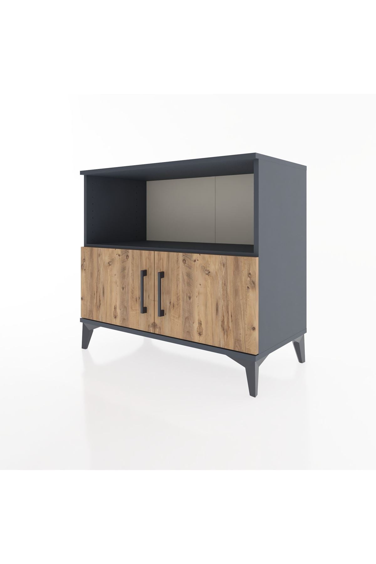 Hyperion Şifonyer Tek Raflı 2 Kapaklı 88x44x80 Antrasit-Çam