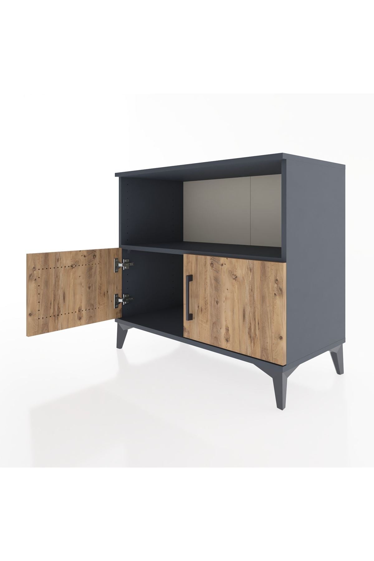 Hyperion Şifonyer Tek Raflı 2 Kapaklı 88x44x80 Antrasit-Çam