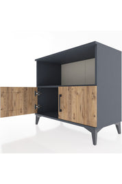 Hyperion Şifonyer Tek Raflı 2 Kapaklı 88x44x80 Antrasit-Çam