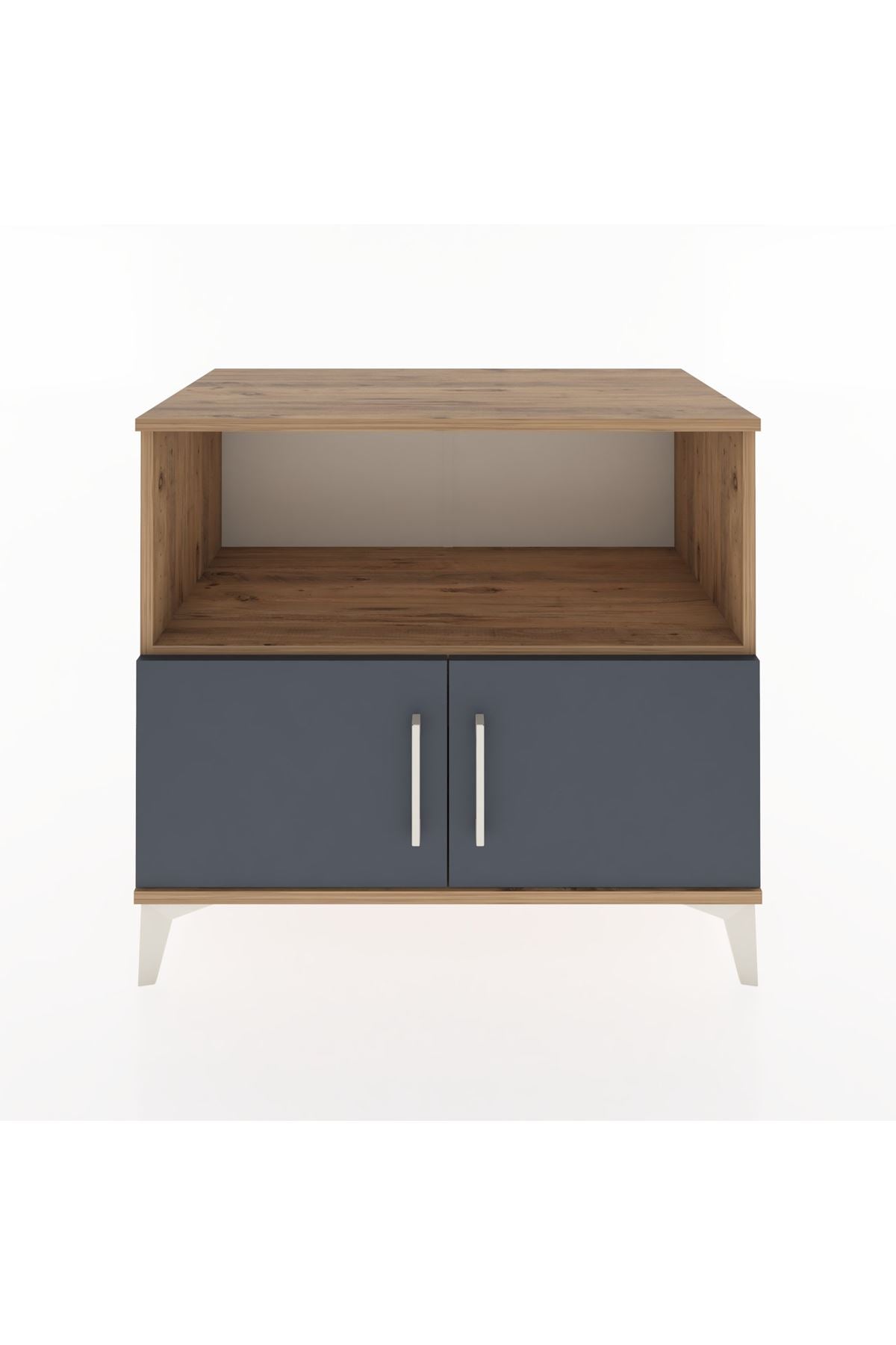 Hyperion Şifonyer Tek Raflı 2 Kapaklı 88x44x80 Çam-Antrasit