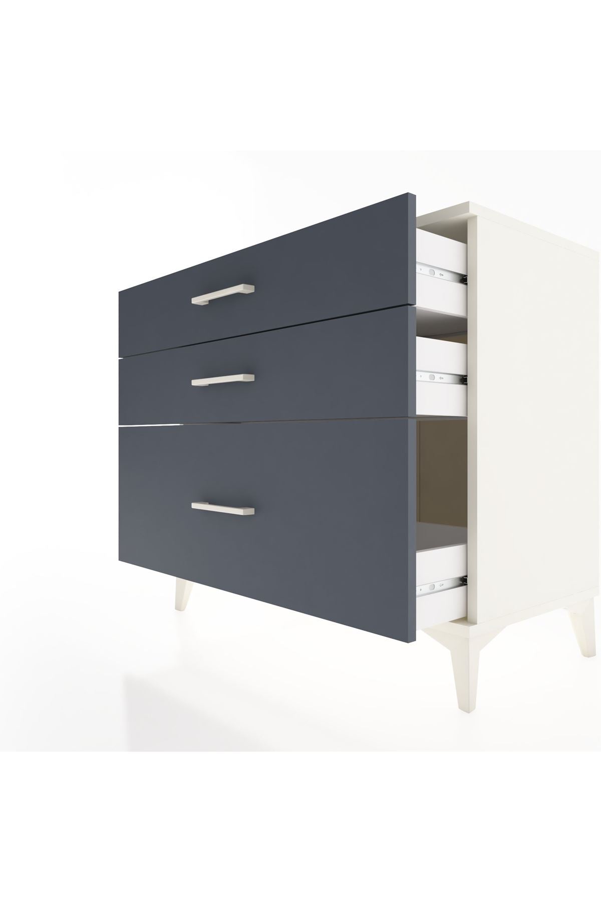 Hyperion Şifonyer 3 Çekmeceli 88x44x80 Aytaşı-Antrasit