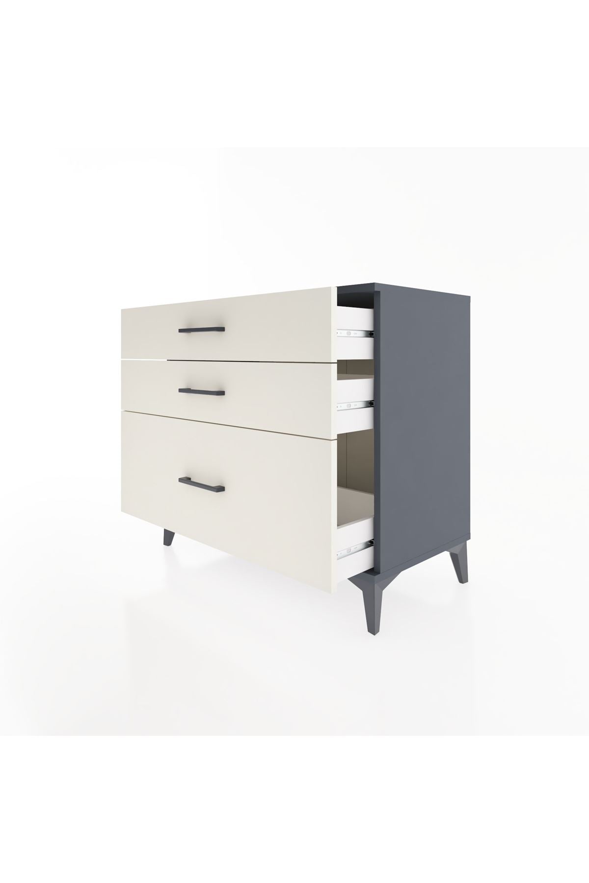 Hyperion Şifonyer 3 Çekmeceli 88x44x80 Antrasit-Aytaşı