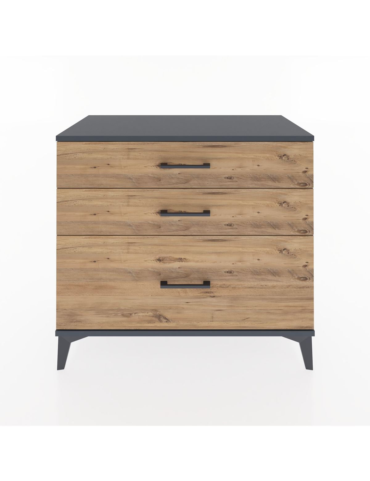 Hyperion Şifonyer 3 Çekmeceli 88x44x80 Antrasit-Çam