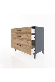 Hyperion Şifonyer 3 Çekmeceli 88x44x80 Antrasit-Çam