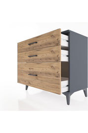 Hyperion Şifonyer 3 Çekmeceli 88x44x80 Antrasit-Çam