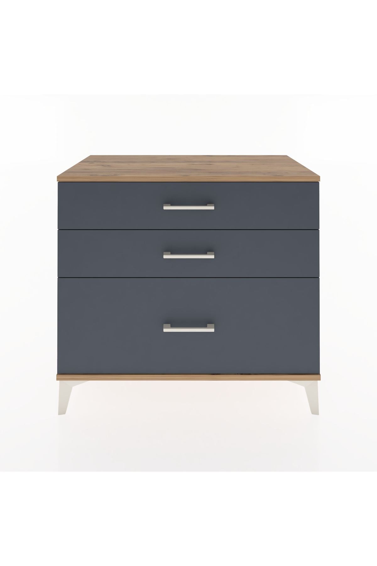 Hyperion Şifonyer 3 Çekmeceli 88x44x80 Çam-Antrasit