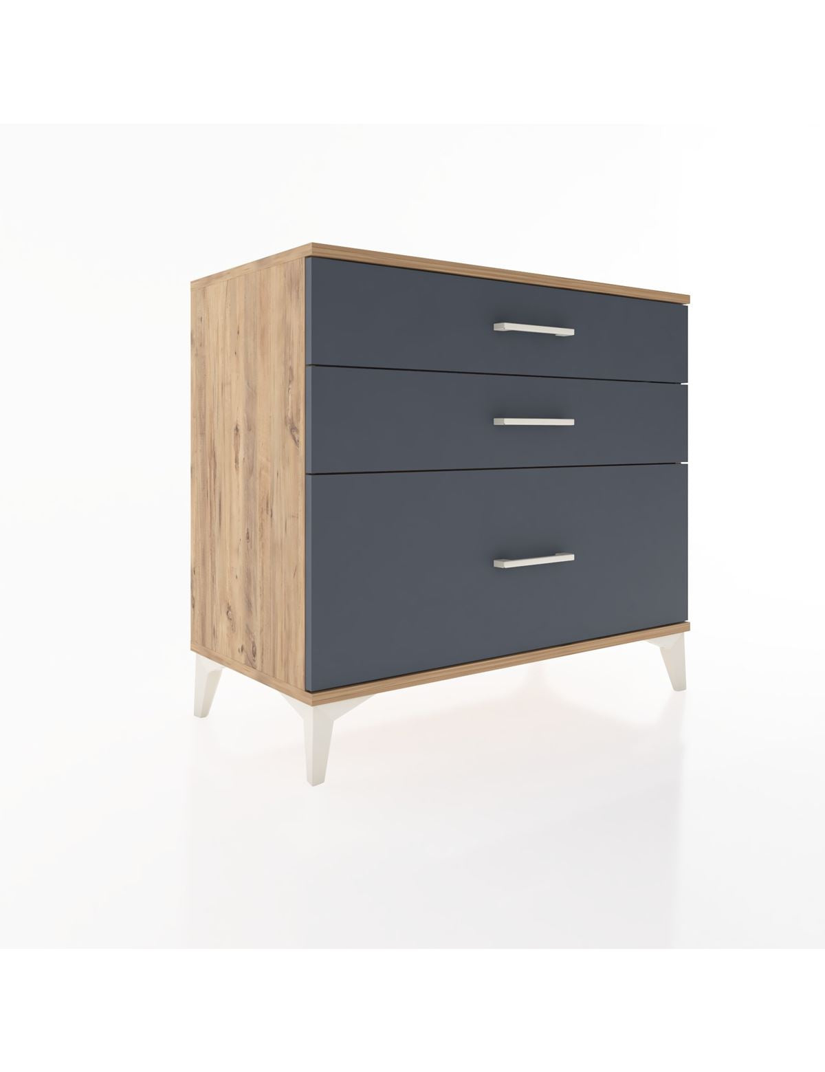 Hyperion Şifonyer 3 Çekmeceli 88x44x80 Çam-Antrasit