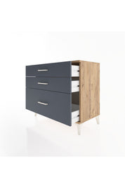 Hyperion Şifonyer 3 Çekmeceli 88x44x80 Çam-Antrasit