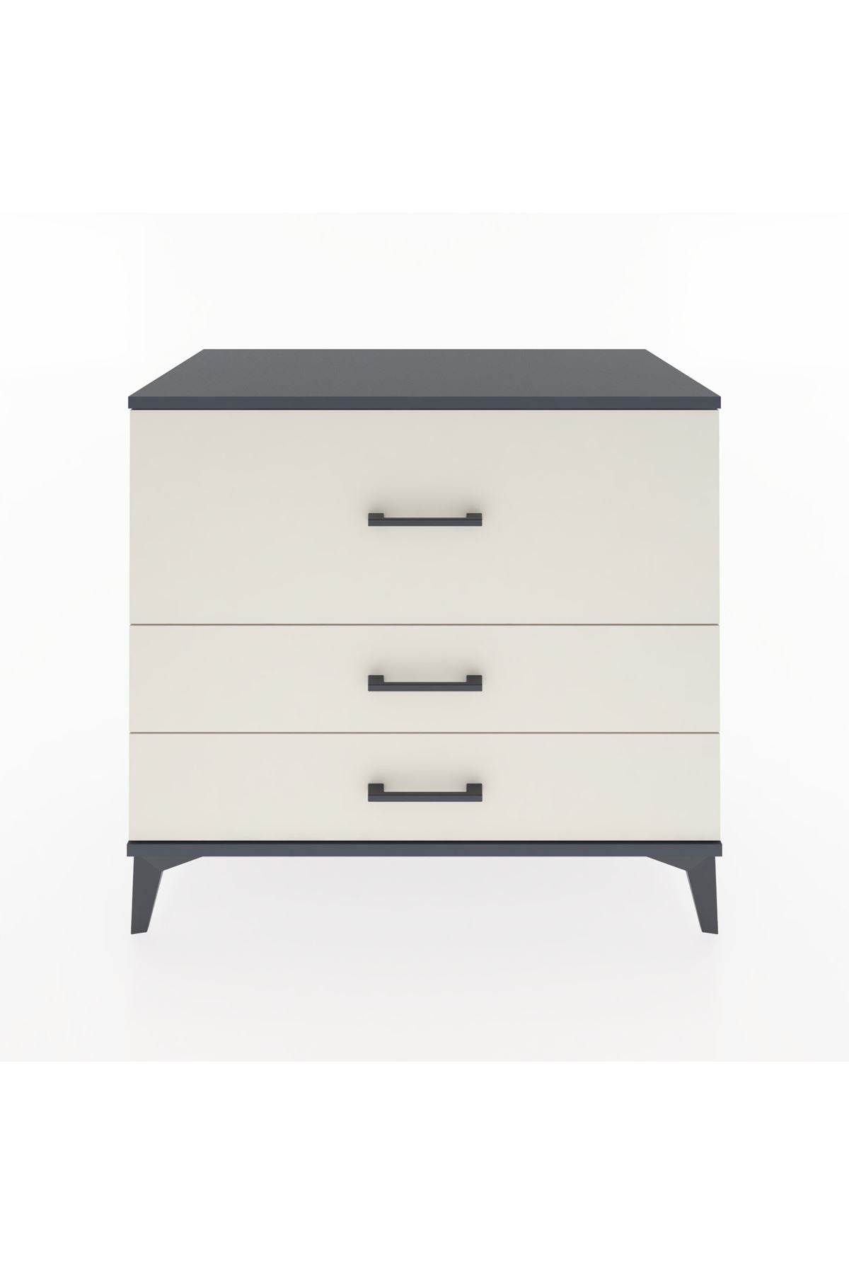 Hyperion Şifonyer 3 Çekmeceli 88x44x80 Antrasit-Aytaşı