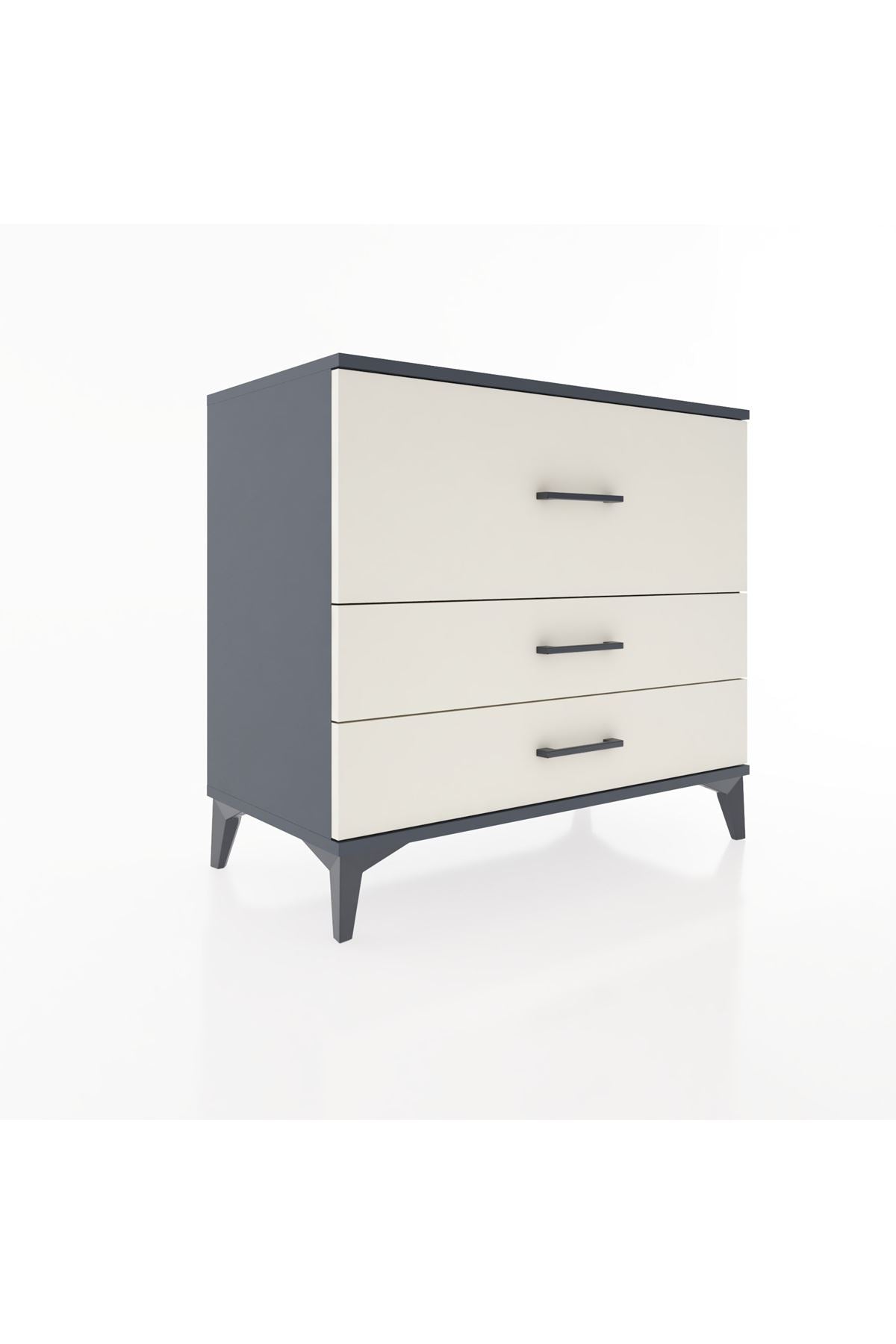 Hyperion Şifonyer 3 Çekmeceli 88x44x80 Antrasit-Aytaşı