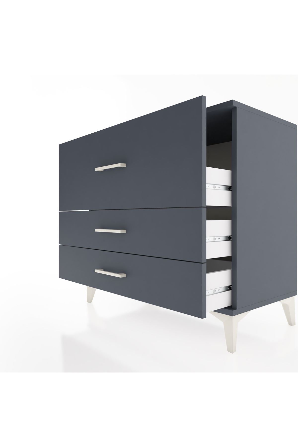 Hyperion Şifonyer 3 Çekmeceli 88x44x80 Antrasit-Antrasit