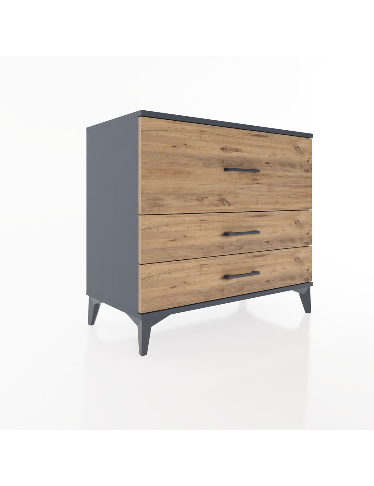 Hyperion Şifonyer 3 Çekmeceli 88x44x80 Antrasit-Çam