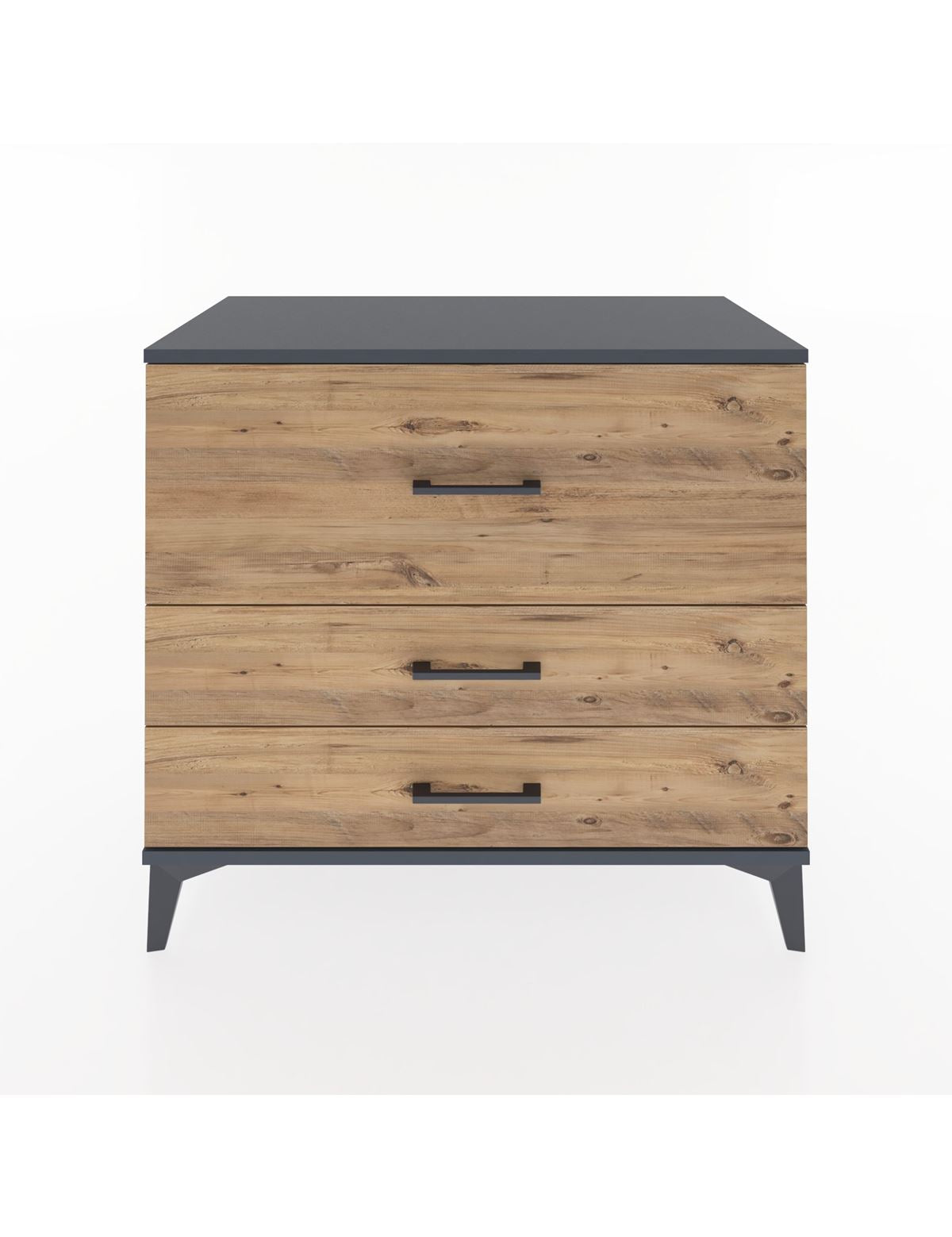 Hyperion Şifonyer 3 Çekmeceli 88x44x80 Antrasit-Çam