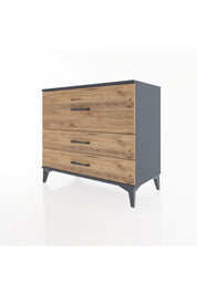 Hyperion Şifonyer 3 Çekmeceli 88x44x80 Antrasit-Çam