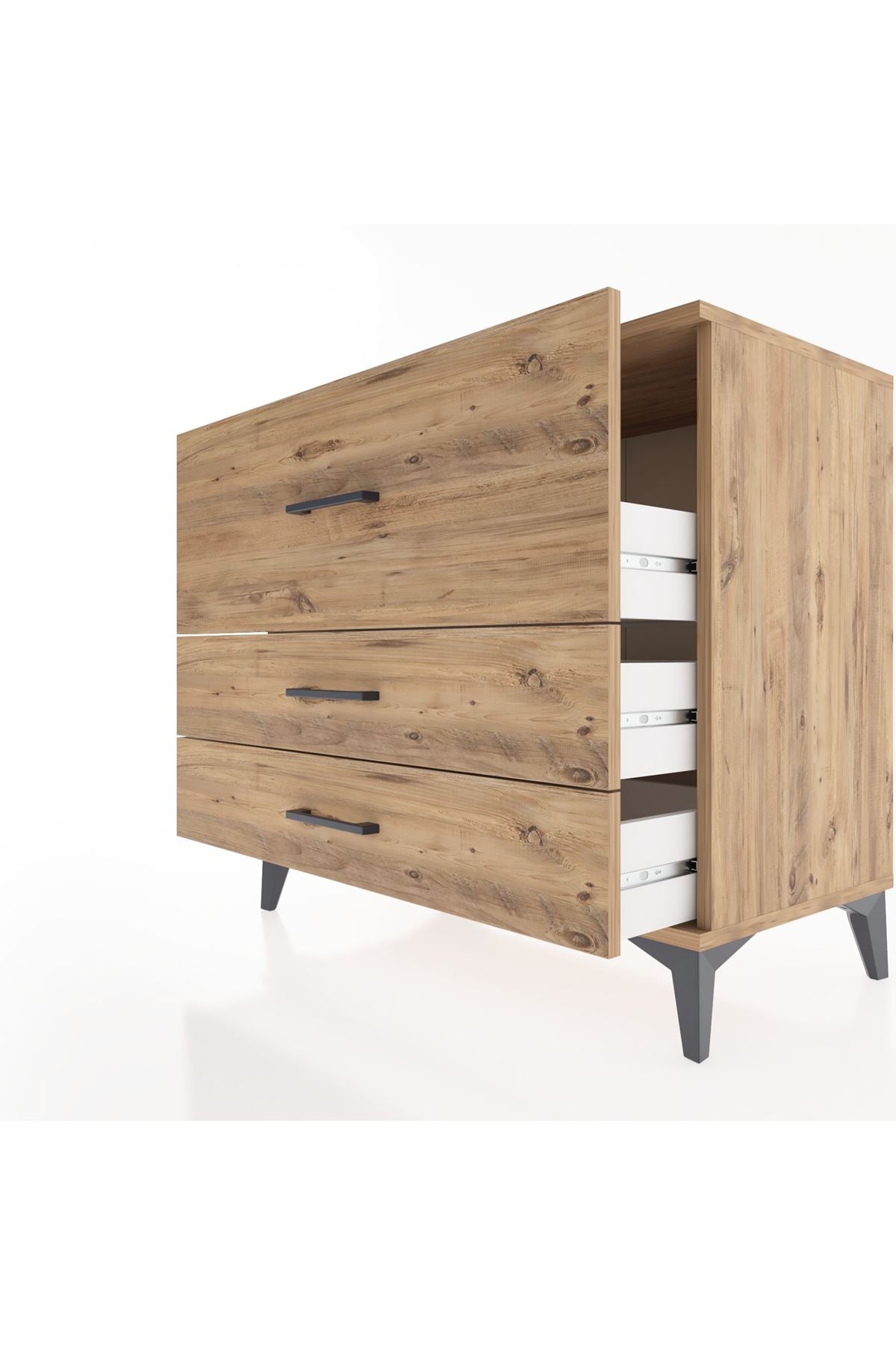 Hyperion Şifonyer 3 Çekmeceli 88x44x80 Çam-Çam