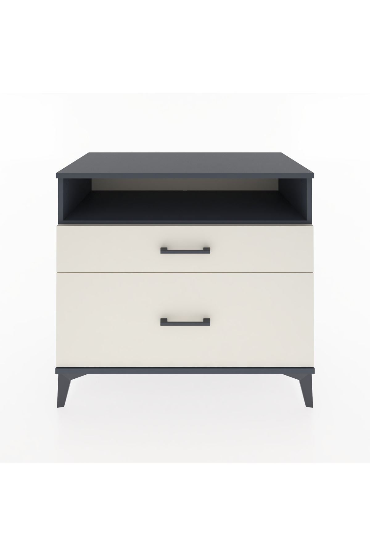 Hyperion Şifonyer Tek Raflı 2 Çekmeceli 88x44x80 Antrasit-Aytaşı