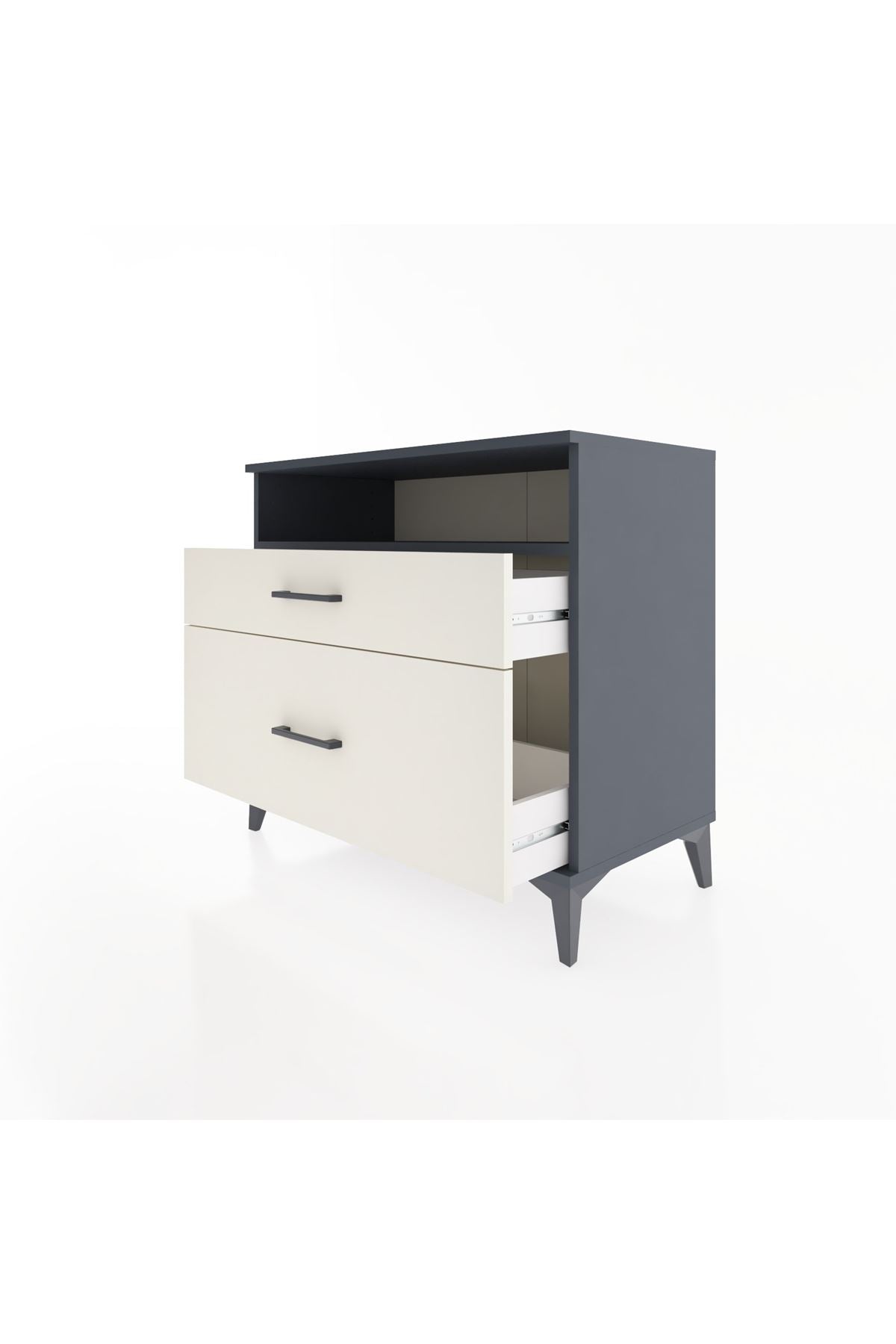 Hyperion Şifonyer Tek Raflı 2 Çekmeceli 88x44x80 Antrasit-Aytaşı