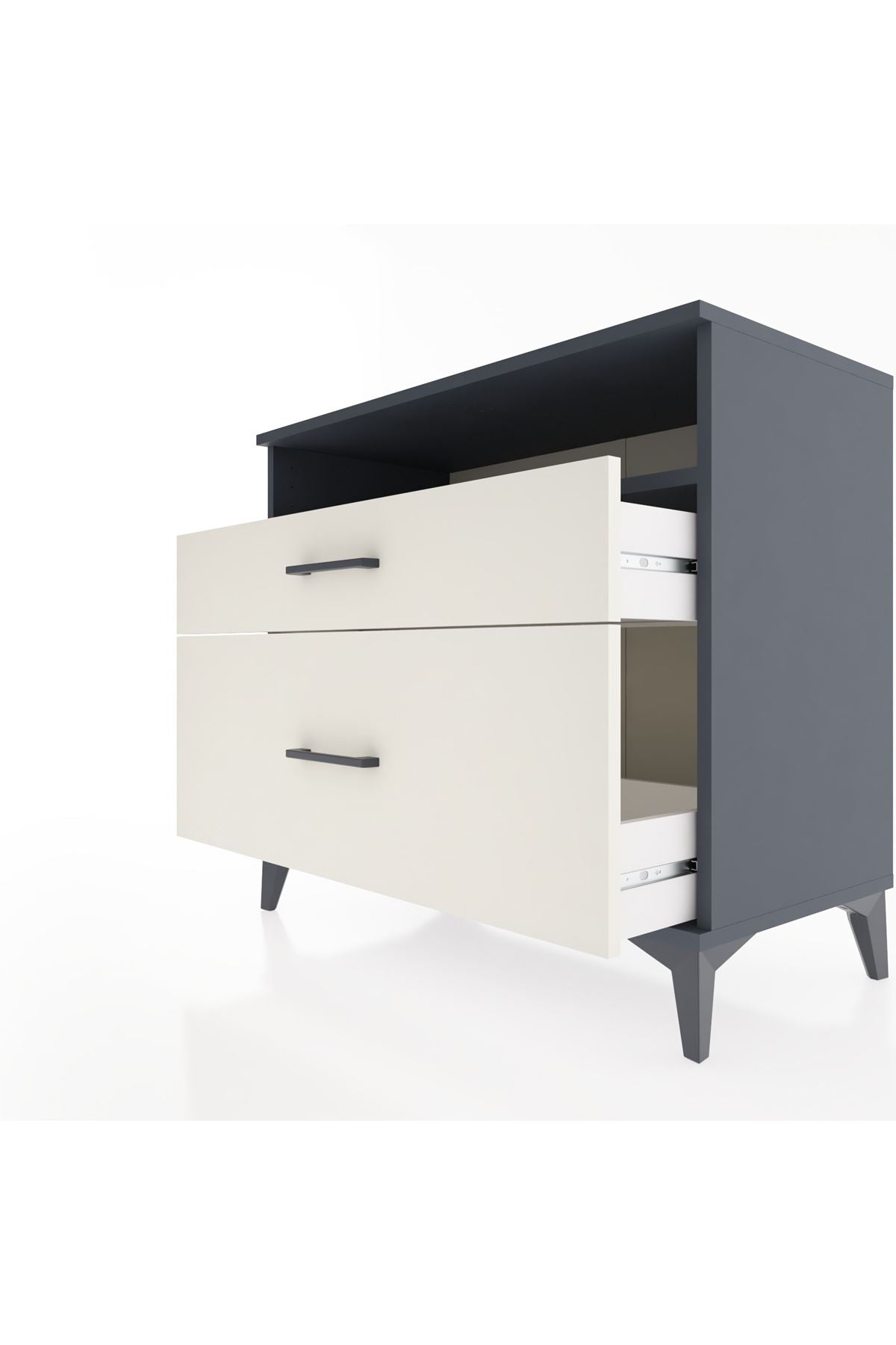 Hyperion Şifonyer Tek Raflı 2 Çekmeceli 88x44x80 Antrasit-Aytaşı