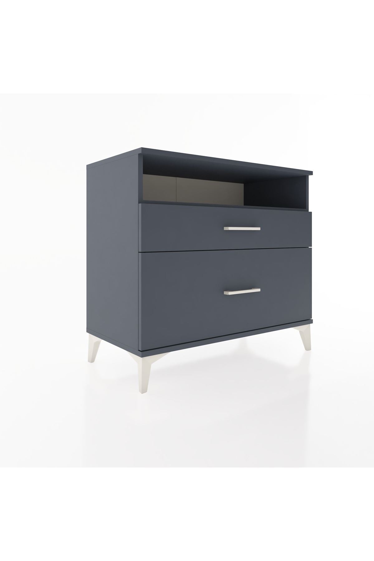 Hyperion Şifonyer Tek Raflı 2 Çekmeceli 88x44x80 Antrasit-Antrasit