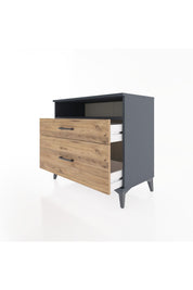 Hyperion Şifonyer Tek Raflı 2 Çekmeceli 88x44x80 Antrasit-Çam