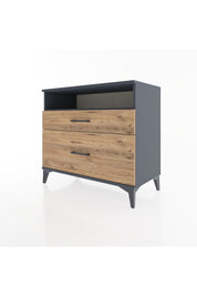 Hyperion Şifonyer Tek Raflı 2 Çekmeceli 88x44x80 Antrasit-Çam