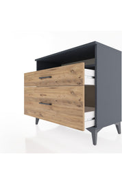 Hyperion Şifonyer Tek Raflı 2 Çekmeceli 88x44x80 Antrasit-Çam