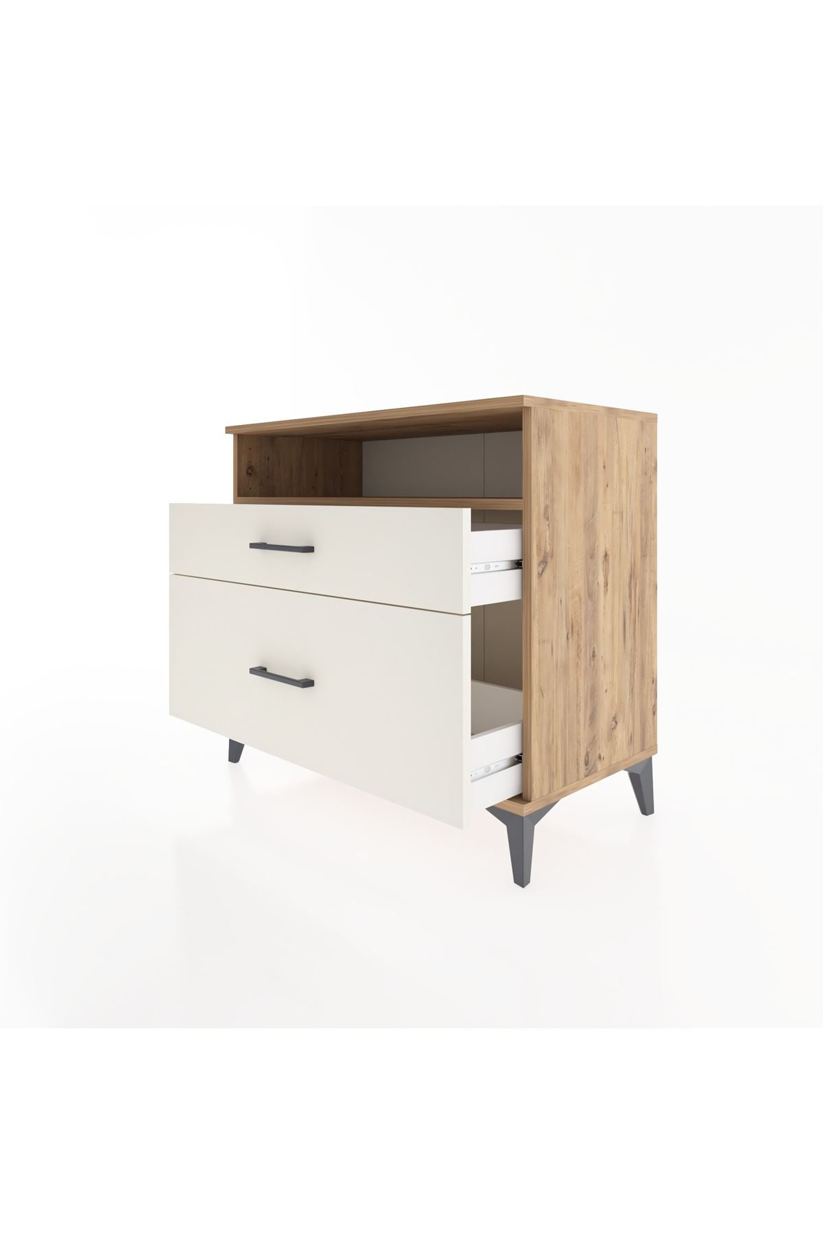 Hyperion Şifonyer Tek Raflı 2 Çekmeceli 88x44x80 Çam-Aytaşı