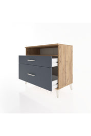 Hyperion Şifonyer Tek Raflı 2 Çekmeceli 88x44x80 Çam-Antrasit