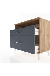 Hyperion Şifonyer Tek Raflı 2 Çekmeceli 88x44x80 Çam-Antrasit