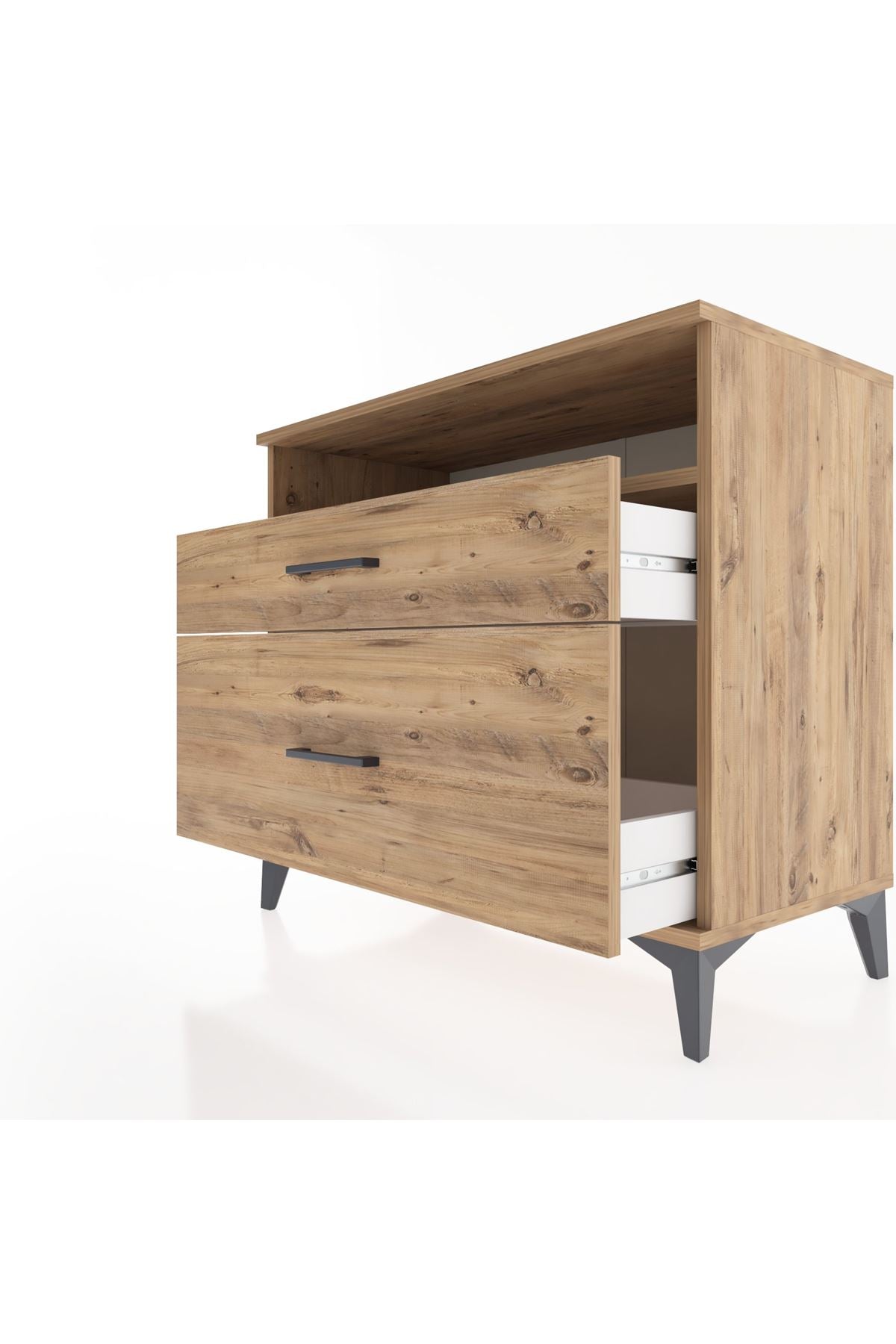 Hyperion Şifonyer Tek Raflı 2 Çekmeceli 88x44x80 Çam-Çam