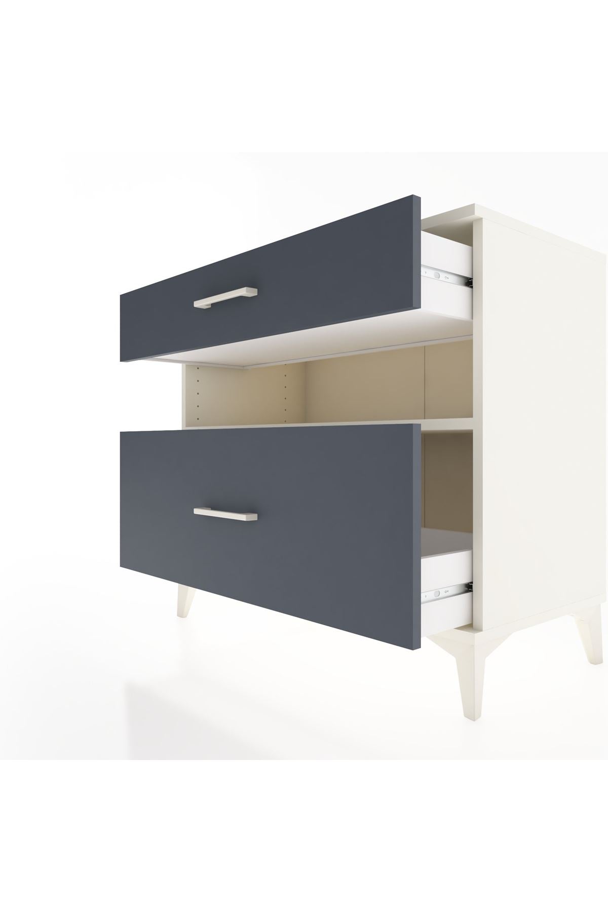 Hyperion Şifonyer Tek Raflı 2 Çekmeceli 88x44x80 Aytaşı-Antrasit