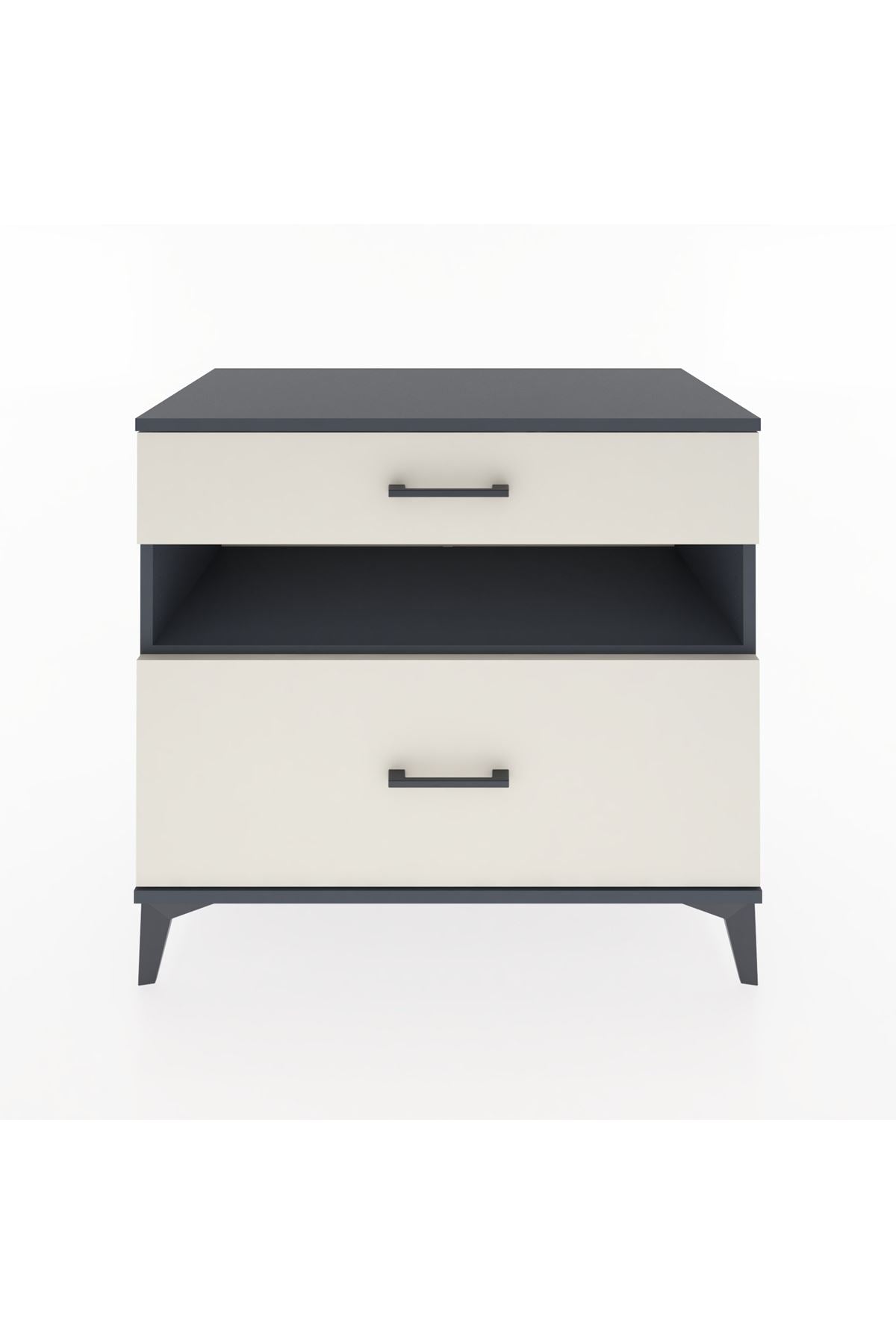 Hyperion Şifonyer Tek Raflı 2 Çekmeceli 88x44x80 Antrasit-Aytaşı