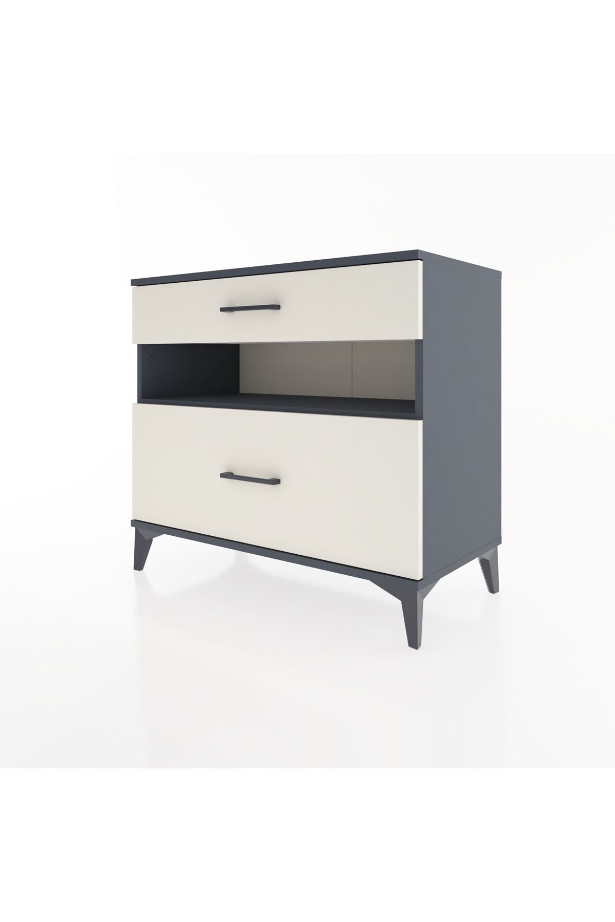 Hyperion Şifonyer Tek Raflı 2 Çekmeceli 88x44x80 Antrasit-Aytaşı