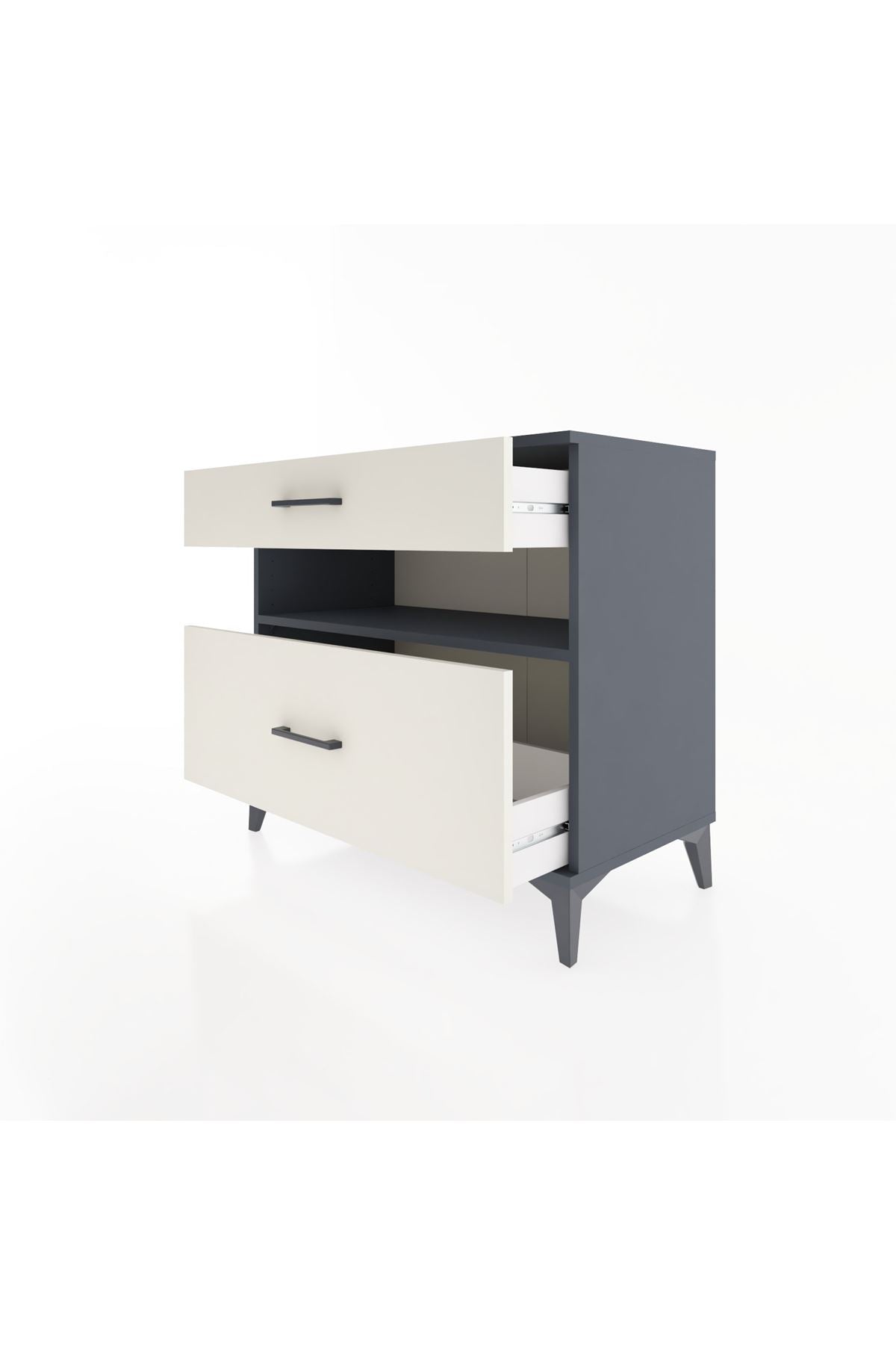 Hyperion Şifonyer Tek Raflı 2 Çekmeceli 88x44x80 Antrasit-Aytaşı